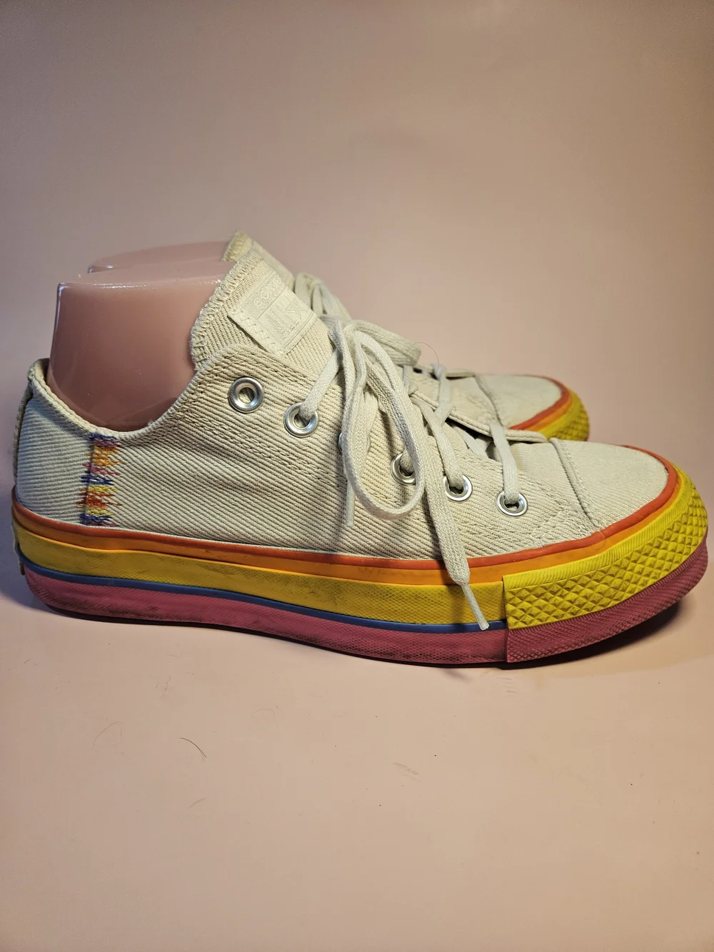 Converse Chuck Taylor All Star Lift OX Rainbow Platform Women Sz. 7 Bin 12